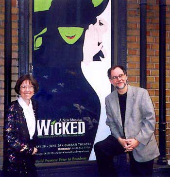Carol de Giere and Gregory Maguire outside the Curran Theatre, San Francisco 2003